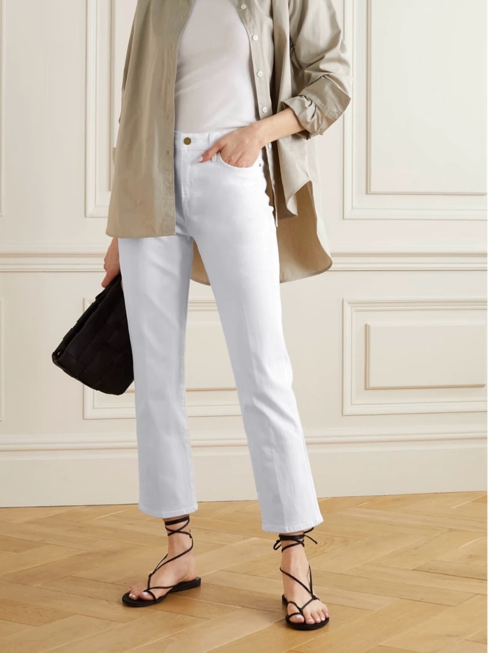 Frame Denim Le High Straight White Jeans